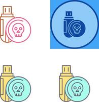 Infected Usb Drive Icon Design vector