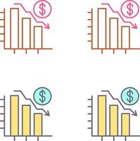 gráfico abajo icono diseño vector