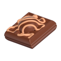 Waffle Dessert 3D Icon Chocolate with Transparent Background png