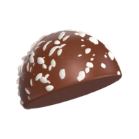 wit crumble chocola 3d icoon chocola met transparant achtergrond png