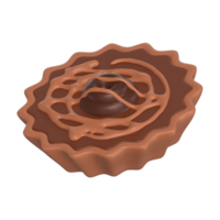 chocola taart met toppings 3d icoon chocola met transparant achtergrond png