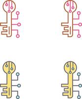 Electronic Key Icon Design vector