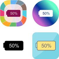 Unique Half Battery Icon Design vector