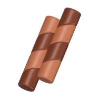 Chocolate Wafer Sticks 3D Icon Chocolate with Transparent Background png