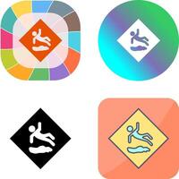 Danger of Slipping Icon Design vector