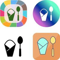 Spoon and Napkin Icon Design vector