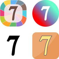 Number Seven Icon Design vector