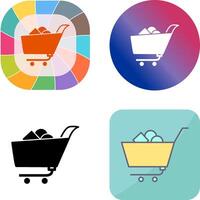 Unique Shopping Cart II Icon Design vector