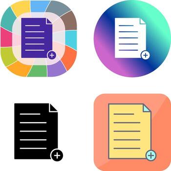 Unique Add File Icon Design vector