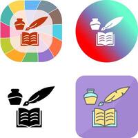 Unique Quill and Book Icon Design vector