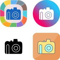 Unique DSLR Camera Icon Design vector