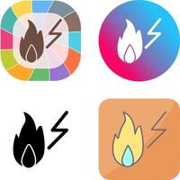 Unique Electricity Fire Icon Design vector