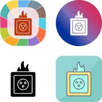 Unique Fire in Socket Icon Design vector