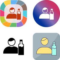 Unique Man And Drink Icon Design vector