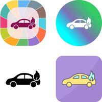 Unique Car on Fire Icon Design vector