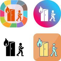 Unique Running from Fire Icon Design vector