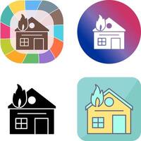 Unique House on Fire Icon Design vector