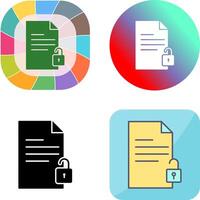 Unlock Documents Icon Design vector