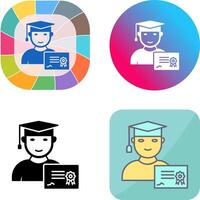 Unique Receiving Diploma Icon Design vector