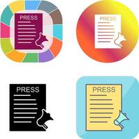 Unique Press Releases Icon Design vector