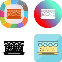 Unique Cream Cake Icon Design vector