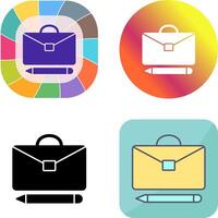 Briefcase and Pen Icon Design vector