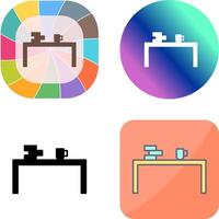 Unique Study Desk Icon Design vector