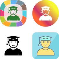 Unique Male Graduate Icon Design vector