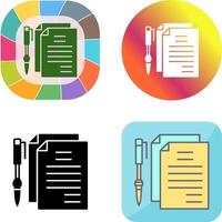 Unique Documents and Pen Icon Design vector