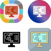 Pie Chart Icon Design vector