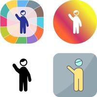Waving to people Icon Design vector