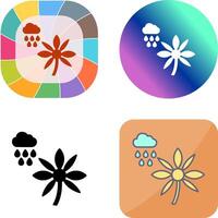 flor con lluvia icono diseño vector