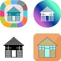 Wood Cabin Icon Design vector