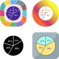 Pie Chart Icon Design vector