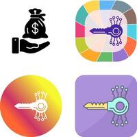 Key Code Icon Design vector