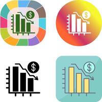 Chart Down Icon Design vector