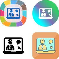 Online Interview Icon Design vector
