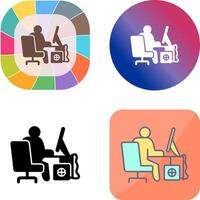 Computer Worker Icon Design vector