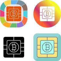 Bitcoin Chip Icon Design vector