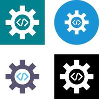 Unique Code Optimization Icon Design vector