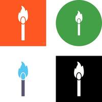 Unique Lit Matchstick Icon Design vector