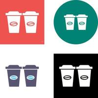 Two Coffees Icon Design vector