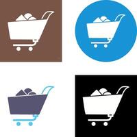 único compras carro ii icono diseño vector