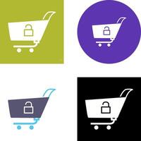 Unique Unlock Cart Icon Design vector