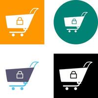 Unique Locked Cart Icon Design vector