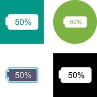 Unique Half Battery Icon Design vector