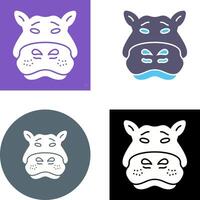 Hippo Icon Design vector