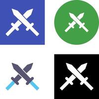 Unique Two Swords Icon Design vector