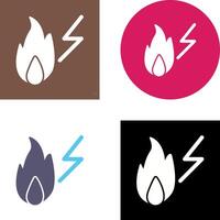 Unique Electricity Fire Icon Design vector