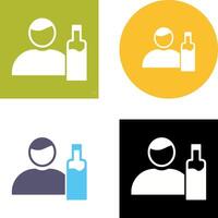 Unique Man And Drink Icon Design vector